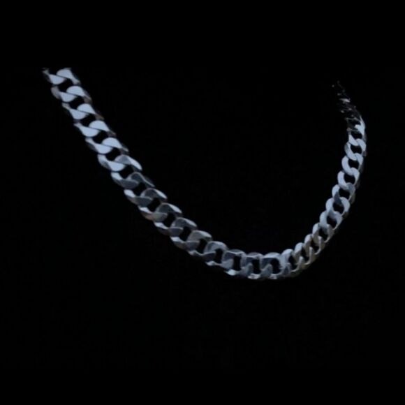 20” Men’s Solid 925 Sterling Silver Cuban Necklace - Picture 3 of 6